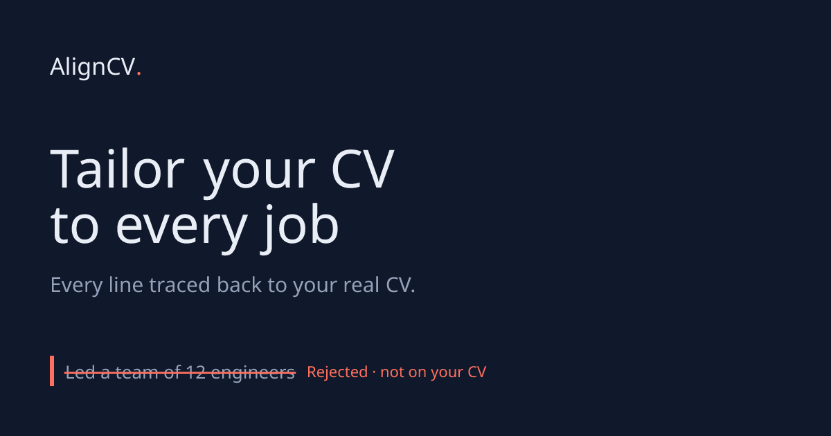 AlignCV – New AI CV Tailoring Tool